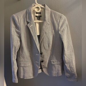 J. Crew Striped Blazer - Blue and White